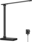 Lepro デスクライト led 目に優しい 電気スタンド ACアダプター付き 750lm超高輝度 卓上ライト おしゃれ テーブルライト【5段階色温度・明るさ/調光調色/タッチセンサー操作/明るい/多角度調整/コンセント付き】 人気 省エネ 学習机 台灯 勉強 机 ライト 明るい ライトすたんど ブックライト 読書灯 (ブラック) [PR310002-DWW-JP]