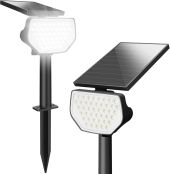 Lepro ソーラーライト 屋外 庭 ライト 防水 ガーデンライト アウトドア スポットライト 6500K 昼光色 おしゃれ 【高耐久ソーラーパネル/最大15時間点灯/IP65防水/135°角度調整/地面挿入と壁掛け式2Way】明るい 防犯ライト 玄関灯 ガーデン/駐車場/玄関/ガレージ 屋外照明 壁掛けライト 外灯 2個入り[PR510005-DW-2]