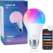 Lepro AI スマート電球 B1 led電球 E26 スマートライト Alexa電球 調光 電球 60W 広配光【806lm/超明るい/電球色・昼白色・昼光色・虹色/RGBCCTマルチカラー1600万色/アプリ調光タイプ/8.5W省エネ】音楽連動 間接照明 パーティー クリスマス アレクサ Echo/Google Home対応 スマート led 電球 1個入り[B1-JP]