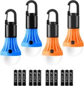 Lepro LED ランタン キャンプライト 高輝度 電球型 4個セット ソロキャンプ 【昼光色・電球色・昼白色切替/実用点灯10時間/電池12本付属】 クリップフック付 吊り下げ使用可能 ポータブル 小型 キャンプ ランプ アウトドア 登山 夜釣り 防災 停電 緊急 非常用 ledランタン お花見 夜桜 観桜 [PR330030-4]