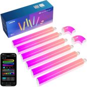 【Works with Alexa】Lepro AI バーライト WL1 Lepro AIに話しかけて 照明効果自動作成 【フルカラー・虹色・1600万色/超明るい/Alexa音声対応/Google Home 対応】 間接照明 クリスマス 映画 壁照明 おしゃれ 壁ライト DIY スマート ホーム インテリア スマート LED アレクサ ライトバー[WL1-6-JP]