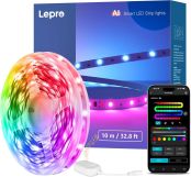 Lepro S1 AI ledテープライト AI生成光 10m AI照明デザイン アシスタント 音楽同期 MagicColor 流れるテープ LLM 1600万色 調光調色 Alexa/Google Home対応 スマート AI照明 WiFi/Bluetooth対応 虹色 アドレサブル RGB 300連 間接照明 両面テープ付 DIY テープライト 非防水【Leproアプリ アカウント登録要】[S1-10-JP]