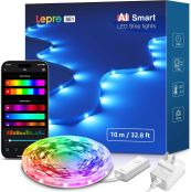 Lepro SE1 AI ledテープライト AI生成光 10m AI照明デザイン アシスタント 音楽同期 LLM 1600万色 調光調色 Alexa/Google Home対応 スマート AI照明 WiFi/Bluetooth対応 RGB 間接照明 両面テープ付 DIY テープライト 非防水【Leproアプリ アカウント登録要】[SE1-10-JP]