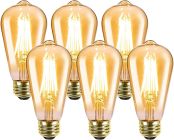 Lepro led電球 e26 エジソン電球 60W形 電球 60W 電球色 2700K 全方向タイプ エジソンランプ エジソンバルブ 6W ST64 琥珀色 720lm 調光器非対応 フィラメント 電球 レトロ アンティーク おしゃれ 省エネ PSE認証済み シーリング ペンダント スタンド ブラケット適用 6個入り[100013-WW-JP-6]