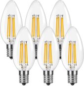 Lepro LED電球 E17 全方向 40W形相当 電球色 シャンデリア電球 6個パック 非調光型 口金直径17mm C35 フィラメント電球 高演色性 クリアタイプ 密閉器具対応 4W 省エネ シャンデリア風 蝋燭型 レトロ電球 キャンドル電球 led照明 日本PSE認証済[100004-WW-JP-6]